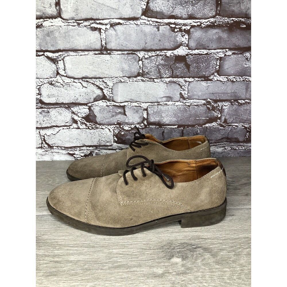 Experience Taupe Suede Leather Oxfords Cap Toe Casual Shoes Men’s Sz 42EU/9M US